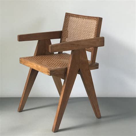 Chandigarh Office Cane Chair By Pierre Jeanneret 1950s 116862