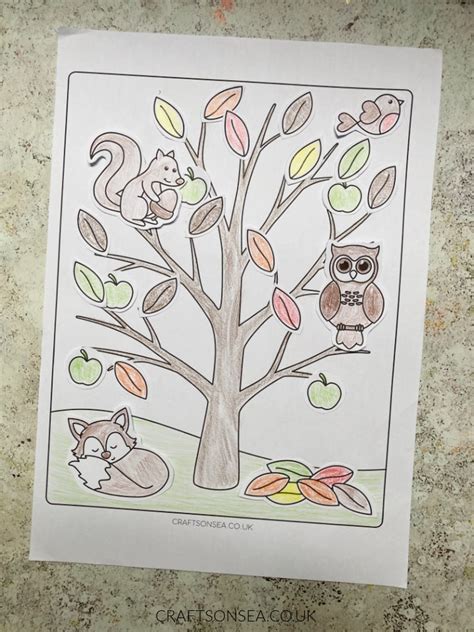 Fall Tree Printable Free Cut And Paste Craft