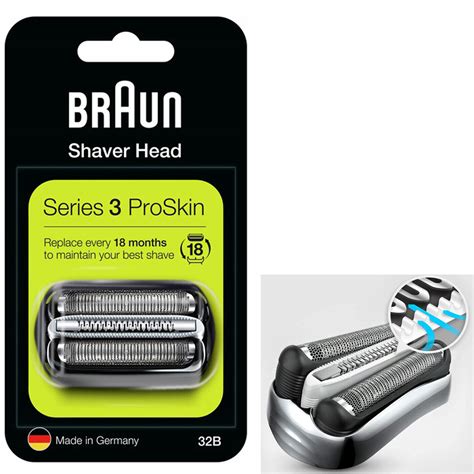 Braun 32s Proskin Replacement Shaver Head Cassette Silver For All Series 3 Ebay