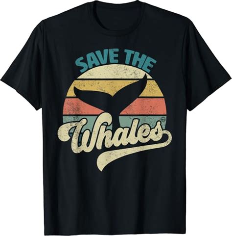 Save The Whales Retro T Shirt Amazon De Fashion