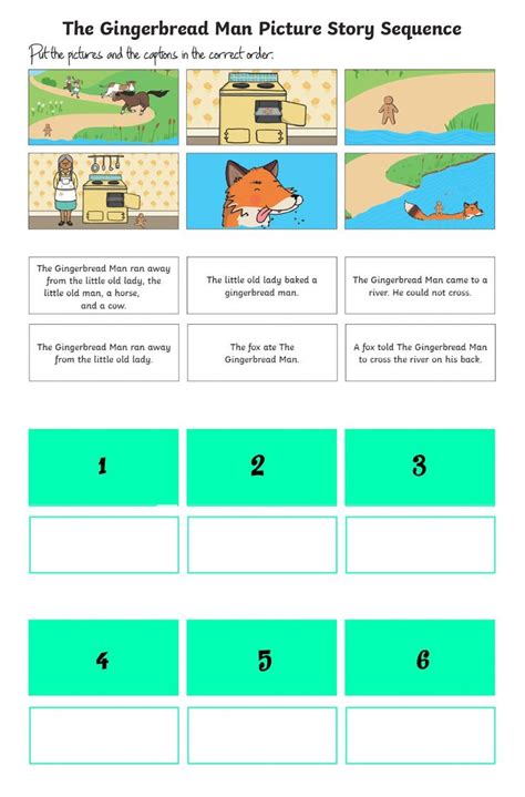 Gingerbread Man Story Sequence Interactive Worksheet Story Sequencing