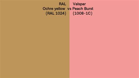 RAL Ochre Yellow RAL 1024 Vs Valspar Peach Burst 1008 1C Side By