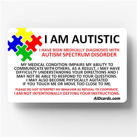 I Am Autistic Autism Awareness Card Etsy