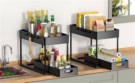 Coovee Organizer Sottolavello Cucina Livelli Scaffale Estraibile