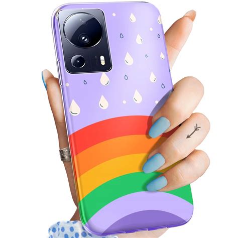 Etui Do Xiaomi 13 Lite Civi 2 Wzory Tęcza Rainbow Obudowa Pokrowiec