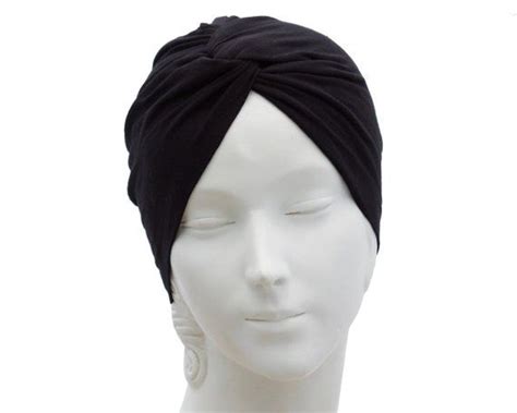 Black Turban Hat Stretch Chemo Turban Wool Turban Fall Etsy Chemo