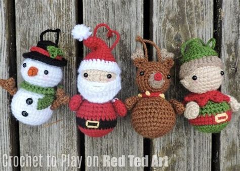 Snowman Crochet Ornament Pattern - Red Ted Art - Kids Crafts