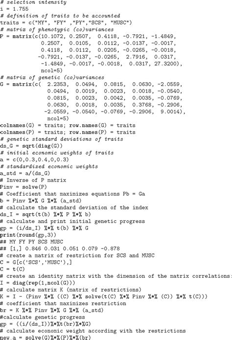 Economic Weights For Restriction Of Selection Index As Optimal Strategy