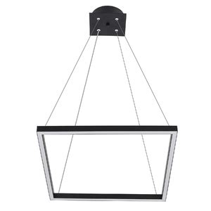 Pendente Quadrado LED Metal Preto Leroy Merlin