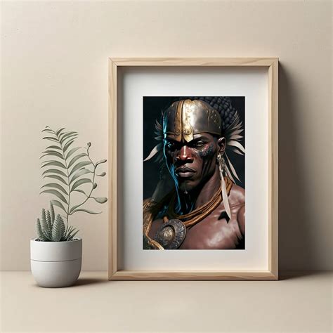 Ogun The Orisha Of Iron Art Print African Art Yoruba Religion Warrior