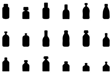 Drink Bottle Silhouette Vector Set 42236387 Vector Art At Vecteezy