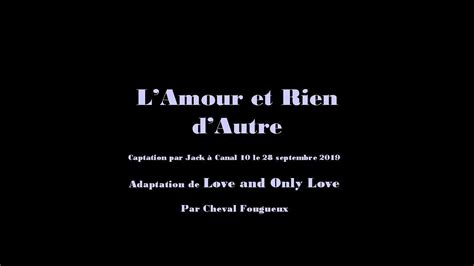 L Amour Et Rien D Autre Canal 10 Le 28 Septembre 2019 YouTube