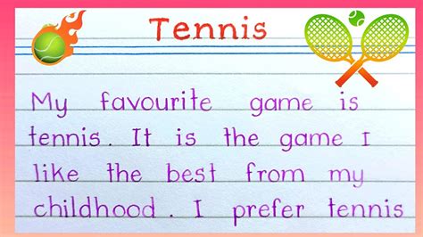 Essay On My Favourite Game Ll Tennis Ll My Favorite Game Tennis In