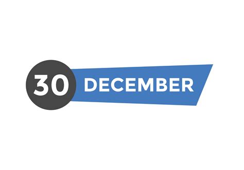 December 30 Calendar Reminder 30th December Daily Calendar Icon