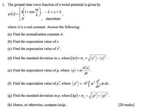 Solved The Ground State Wave Function Of A Weird Potential Chegg