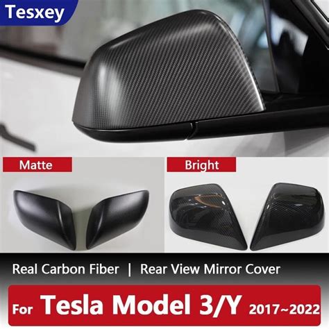 Para Tesla Model 3 Modelo Y 2017 2021 2022 Real Fibra De Carbono