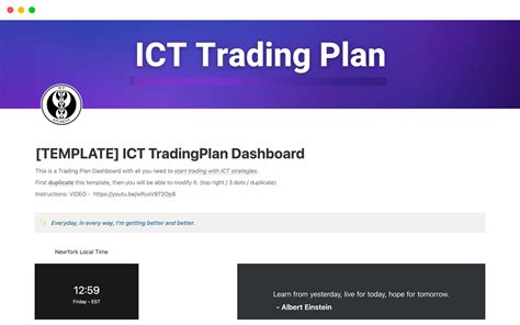 Galeria De Modelos Do Notion ICT TradingPlan Dashboard