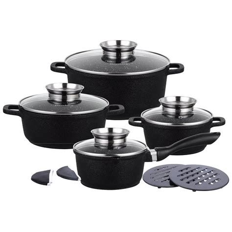 Pots Set Of 12 Elements Black Klausberg KB 7360