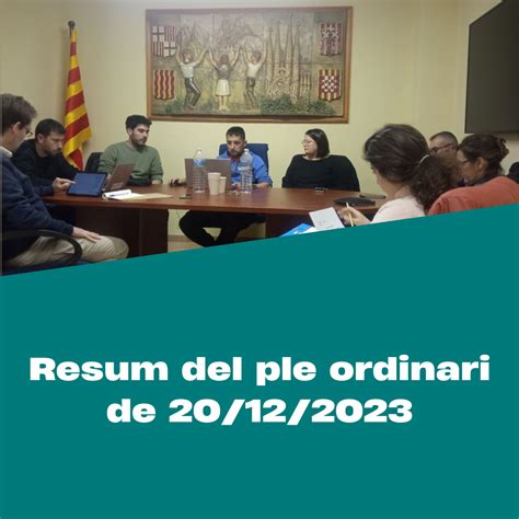 Resum Del Ple Ordinari Del De Desembre De Junts Cabassers