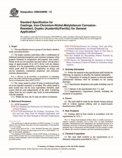 Astm A A M Standard Specification For Castings Iron Chromium