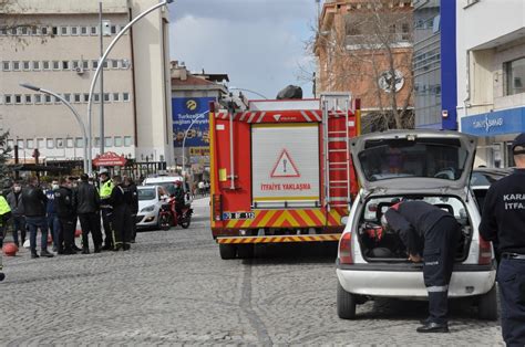 Karamanda LPGli otomobilde yaşanan gaz kaçağı korkuttu Karaman