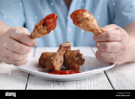 Eating Fried Chicken Leg