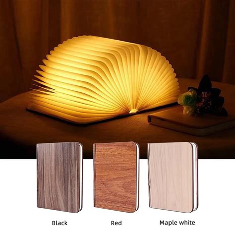 Lampe Led Pliable Magn Tique En Bois Pour Livre Rechargeable Par Usb