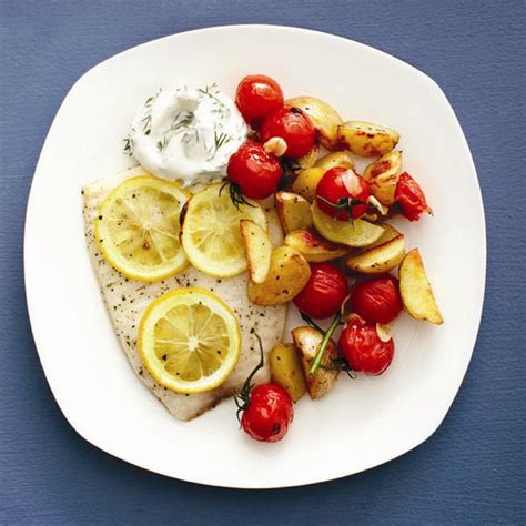 Roasted fish and creamy dill sauce recipe - Chatelaine.com