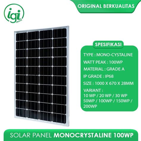 Jual SOLAR PANEL 100 W SOLAR CELL 100 Watt PANEL SURYA 100WP MONO