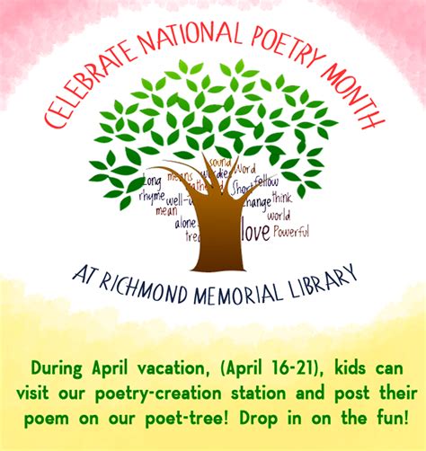 Celebrate National Poetry Month at RML! - Richmond Memorial Library