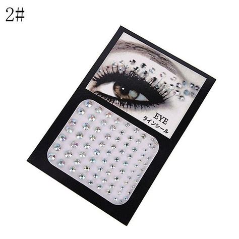 Mode Tatuering Diamond Makeup Eyeliner Gonskugga Face Sticker Jewel