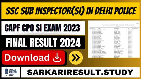 Ssc Si Final Result Sarkari Result