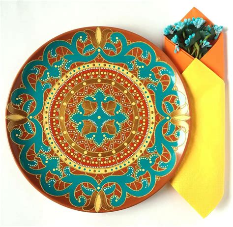 Decorative Plate with Mandala Design