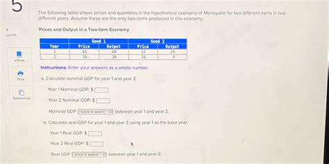 Solved The Following Table Shows Prices And Quantities In The Hypothetical Course Hero