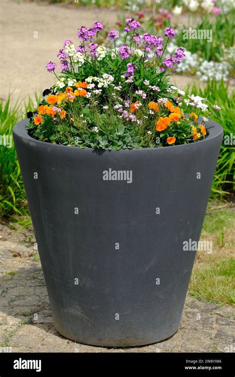 Berlin Germany Gardens Of The World Seasonal Flower Container Stock