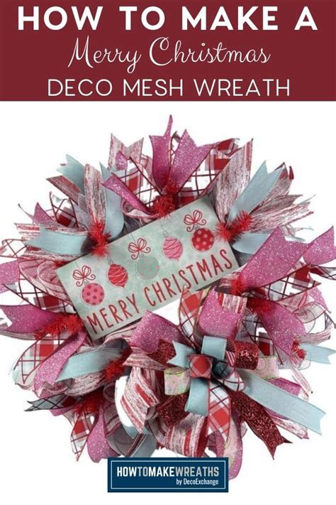 Diy Merry Christmas Deco Mesh Wreath How To Make Wreaths Wreath