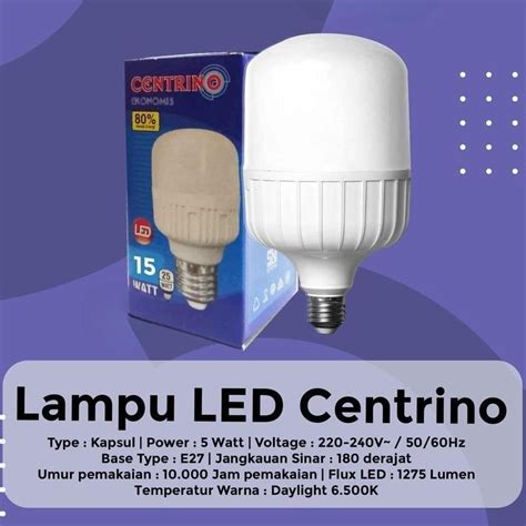 Jual Lampu Led Bohlam W Watt Bulb Kapsul Centrino Murah W W