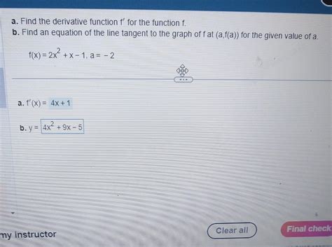 Solved A Find The Derivative Function F′ For The Function