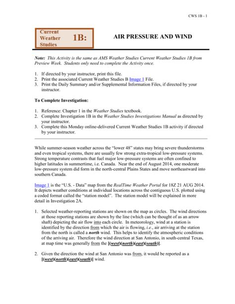 Current Weather Studies American Meteorological Society