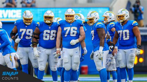 Snap Counts Los Angeles Chargers Vs Detroit Lions Week