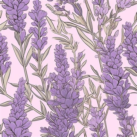 Premium Ai Image Seamless Pattern Of Lavender Flowers On A Pink