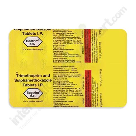 Buy Sulfamethoxazole Trimethoprim 800mg 160mg Tablets Online Idm