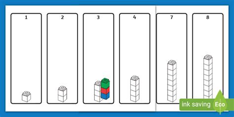 👉 Interlocking Cubes 1 10 Matching Cards Teacher Made