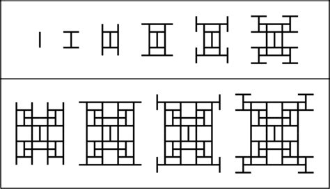 First ten stages of the evolution of the toothpick structure. The ...