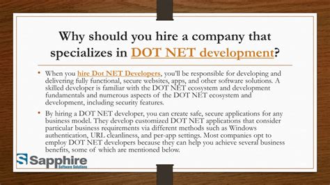 Ppt Top Reasons To Know Why You Should Choose Dot Net Development