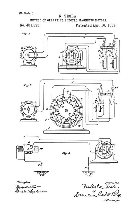 Nikola Tesla U S Patent Method Of Operating Electro Magnetic