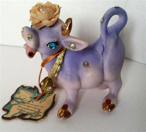 Vintage Purple Cow Figurine Purple Cow Purple Cow