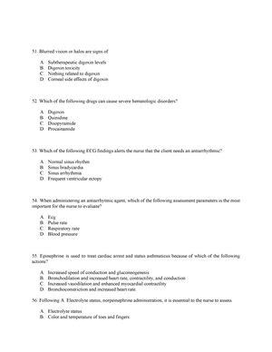 Medsurg I Test Bank Midterms A Client With Pulmonary Edema Has Been