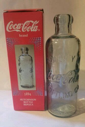 Coca Cola 1894 Hutchinson Bottle Replica W Box Rare Collectible Coca