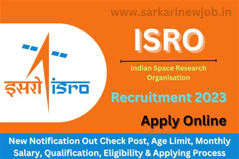 ISRO Recruitment 2023 New Notification Out Check Post Age Limit